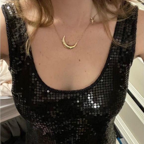 VINTAGE BLACK SEQUIN MINI DRESS - Picture 2 of 3